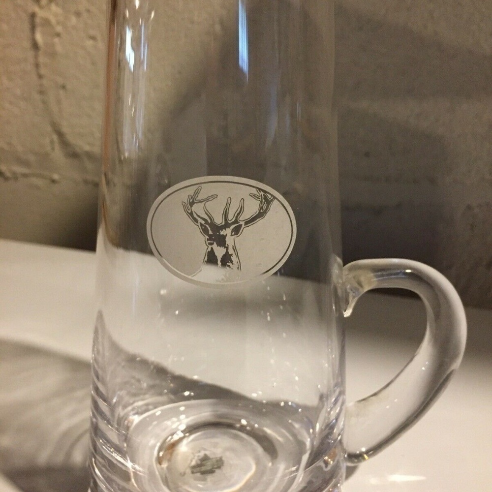 𝅺Small Glass Slant Cut Pitcher